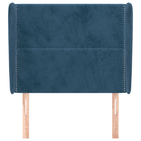 Cabecero con orejas de terciopelo azul oscuro 83x23x118/128 cm M 3