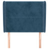 Cabecero con orejas de terciopelo azul oscuro 83x23x118/128 cm 3
