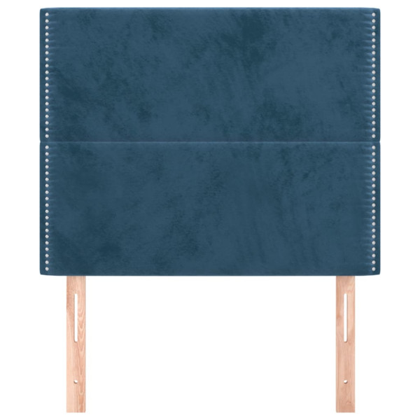 Cabeceros 2 unidades de terciopelo azul oscuro 80x5x78/88 cm M 3