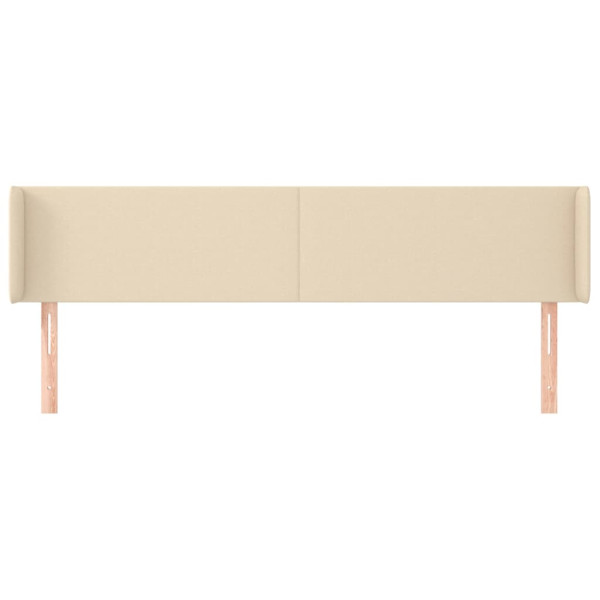 Cabeceira de cama c/ abas tecido 183x16x78/88 cm creme M 3