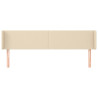 Cabeceira de cama c/ abas tecido 183x16x78/88 cm creme 3