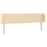 Cabeceira de cama c/ abas tecido 183x23x78/88 cm creme 2