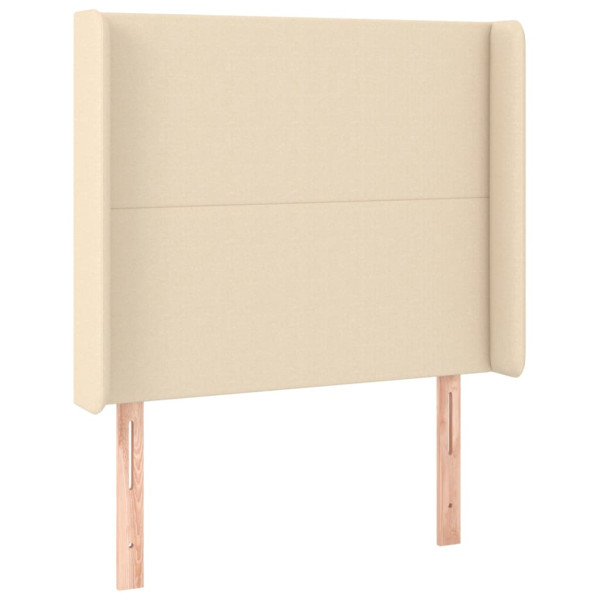 Cabecero con orejas de tela color crema 93x16x118/128 cm M 2
