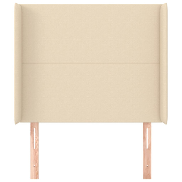 Cabeceira de cama c/ abas tecido 93x16x118/128 cm creme M 3