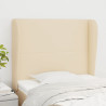 Cabecero con orejas de tela color crema 93x23x118/128 cm 1