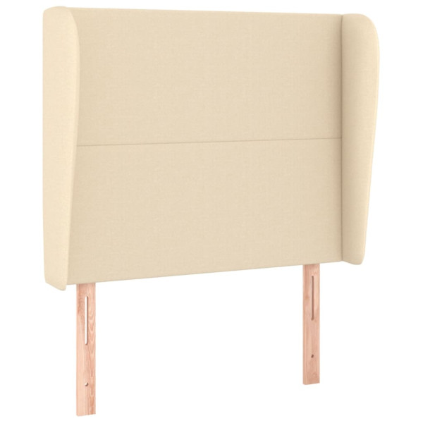 Cabecero con orejas de tela color crema 93x23x118/128 cm M 2