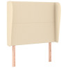 Cabeceira de cama c/ abas tecido 93x23x118/128 cm creme 2