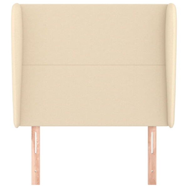 Cabecero con orejas de tela color crema 93x23x118/128 cm M 3