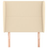 Cabeceira de cama c/ abas tecido 93x23x118/128 cm creme 3