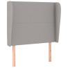 Cabecero con orejas de tela gris claro 93x23x118/128 cm 2