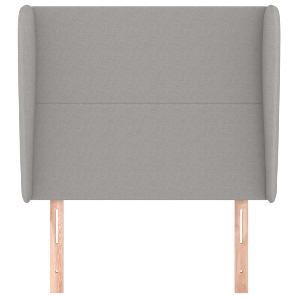 Cabecero con orejas de tela gris claro 93x23x118/128 cm M 3