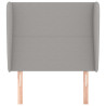 Cabecero con orejas de tela gris claro 93x23x118/128 cm 3