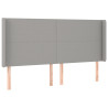 Cabecero con orejas de tela gris claro 183x16x118/128 cm 2