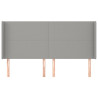 Cabeceira cama c/ abas tecido 183x16x118/128 cm cinzento-claro 3
