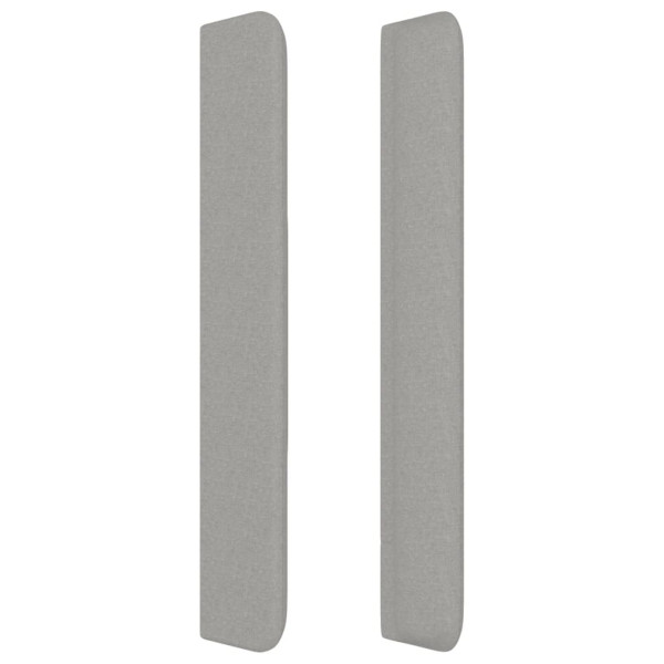 Cabecero con orejas de tela gris claro 183x16x118/128 cm M 4