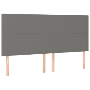 Cabeceira de cama 4 pcs tecido 90x5x78/88 cm cinzento-escuro H