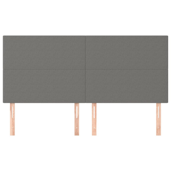 Cabeceira de cama 4 pcs tecido 90x5x78/88 cm cinzento-escuro M 3