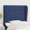 Cabeceira de cama c/ abas tecido 93x23x118/128 cm azul 1