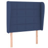 Cabeceira de cama c/ abas tecido 93x23x118/128 cm azul 2