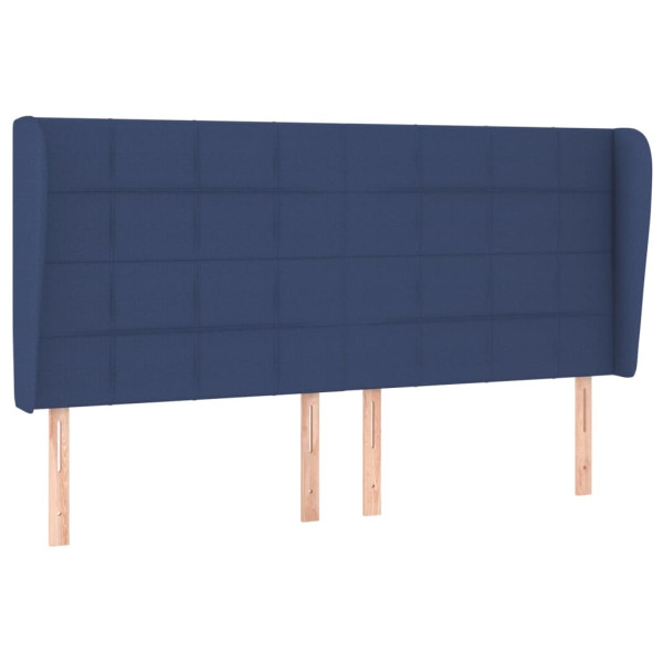 Cabeceira de cama c/ abas tecido 183x23x118/128 cm azul M 2