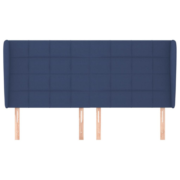 Cabecero con orejas de tela azul 183x23x118/128 cm M 3