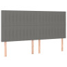 Cabecero con luces LED tela gris oscuro 180x5x118/128 cm 4