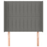 Cabeceira cama c/ abas tecido 93x16x118/128 cm cinzento-escuro 3