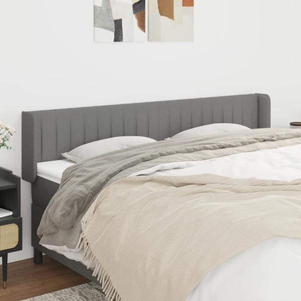 Cabecero de tela gris oscuro 183x16x78/88 cm D