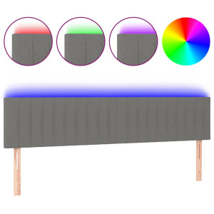 Cabecero con LED de tela gris oscuro 180x5x78/88 cm H