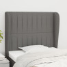 Cabecero con orejas de tela gris oscuro 93x23x118/128 cm 1