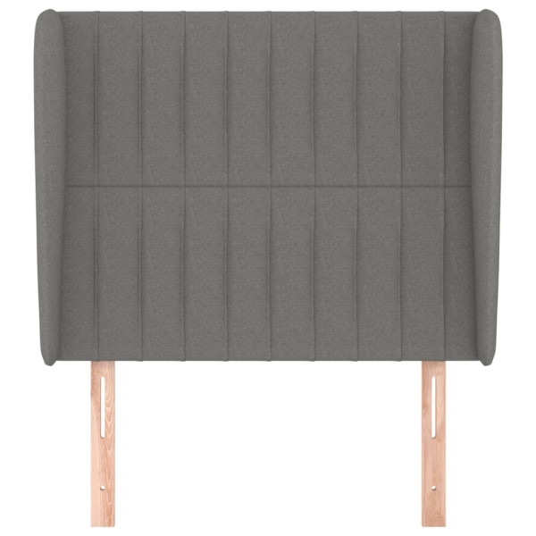 Cabecero con orejas de tela gris oscuro 93x23x118/128 cm M 3