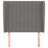 Cabeceira cama c/ abas tecido 93x23x118/128 cm cinzento-escuro 3