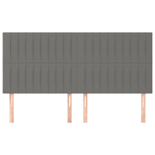 Cabeceros 4 unidades de tela gris oscuro 90x5x78/88 cm M 3