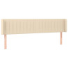 Cabeceira de cama c/ abas tecido 183x16x78/88 cm creme 2