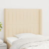 Cabecero con orejas de tela color crema 93x16x118/128 cm 1