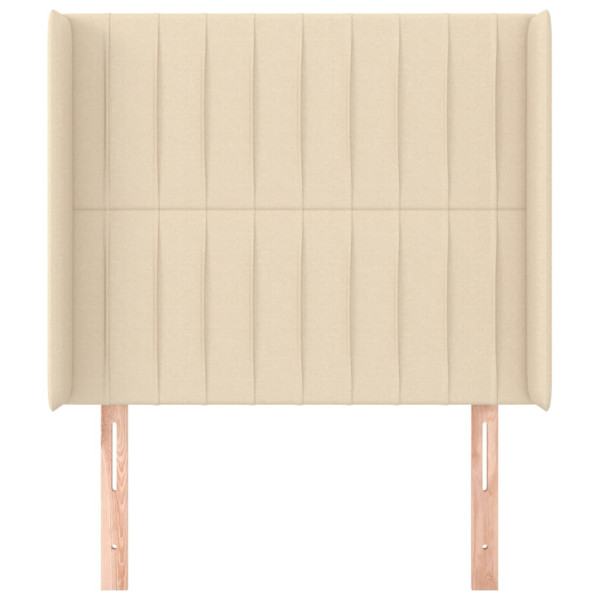 Cabeceira de cama c/ abas tecido 93x16x118/128 cm creme M 3