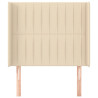 Cabeceira de cama c/ abas tecido 93x16x118/128 cm creme 3