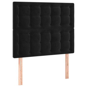 Cabeceira de cama 2 pcs veludo 100x5x78/88 cm preto H