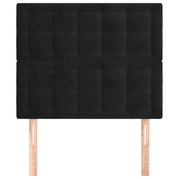Cabeceros 2 unidades de terciopelo negro 100x5x78/88 cm M 3