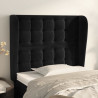 Cabeceira de cama c/ abas veludo 103x23x118/128 cm preto 1