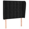 Cabecero con orejas de terciopelo negro 103x23x118/128 cm 2