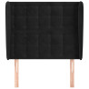 Cabeceira de cama c/ abas veludo 103x23x118/128 cm preto 3