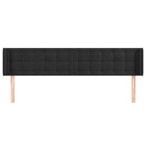 Cabecero de terciopelo negro 203x16x78/88 cm M 3
