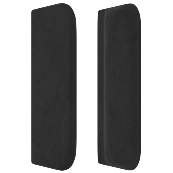Cabeceira de cama c/ abas veludo 203x16x78/88 cm preto M 4
