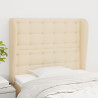 Cabecero con orejas de tela color crema 83x23x118/128 cm 1