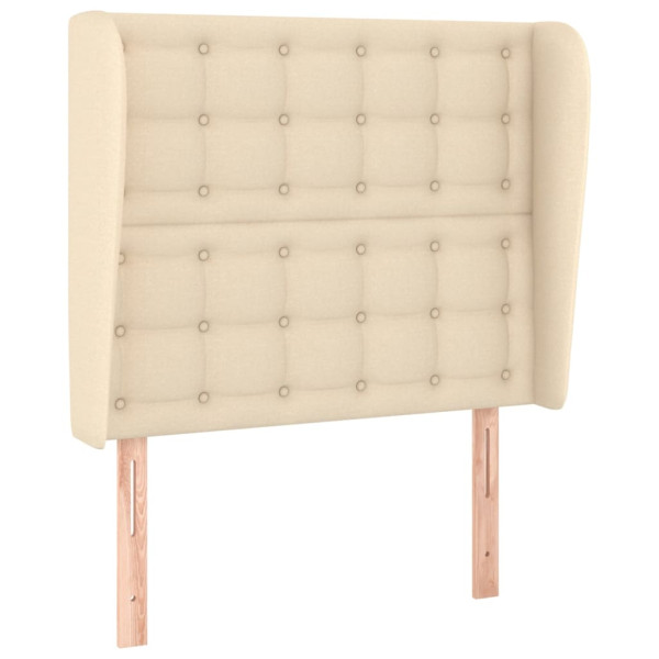 Cabeceira de cama c/ abas tecido 83x23x118/128 cm creme M 2