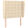Cabecero con orejas de tela color crema 83x23x118/128 cm 2