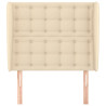 Cabeceira de cama c/ abas tecido 83x23x118/128 cm creme 3