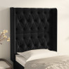 Cabeceira de cama c/ abas veludo 83x16x118/128 cm preto 1