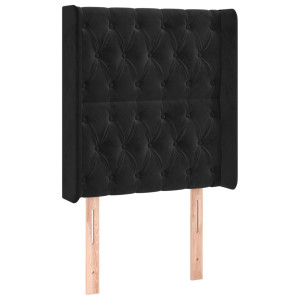 Cabeceira de cama c/ abas veludo 83x16x118/128 cm preto H